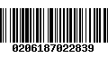 Código de Barras 0206187022839