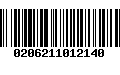 Código de Barras 0206211012140