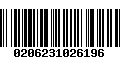 Código de Barras 0206231026196