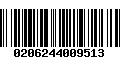 Código de Barras 0206244009513