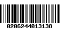 Código de Barras 0206244013138