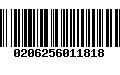 Código de Barras 0206256011818