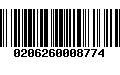 Código de Barras 0206260008774