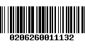 Código de Barras 0206260011132