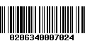 Código de Barras 0206340007024