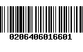 Código de Barras 0206406016601