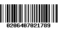 Código de Barras 0206407021789