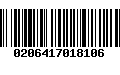 Código de Barras 0206417018106