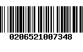 Código de Barras 0206521007348