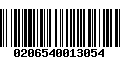 Código de Barras 0206540013054