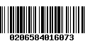 Código de Barras 0206584016073