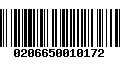 Código de Barras 0206650010172