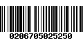 Código de Barras 0206705025250