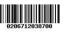 Código de Barras 0206712038700