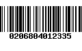 Código de Barras 0206804012335