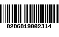 Código de Barras 0206819002314