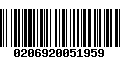 Código de Barras 0206920051959