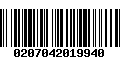 Código de Barras 0207042019940