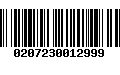 Código de Barras 0207230012999