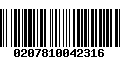 Código de Barras 0207810042316