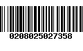 Código de Barras 0208025027358