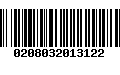 Código de Barras 0208032013122