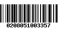 Código de Barras 0208051003357