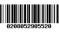 Código de Barras 0208052905520