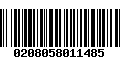 Código de Barras 0208058011485