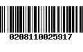 Código de Barras 0208110025917