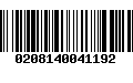 Código de Barras 0208140041192