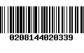 Código de Barras 0208144020339