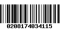 Código de Barras 0208174034115