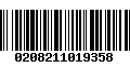 Código de Barras 0208211019358