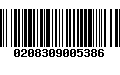 Código de Barras 0208309005386