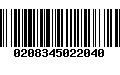 Código de Barras 0208345022040