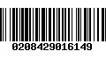 Código de Barras 0208429016149