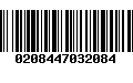 Código de Barras 0208447032084