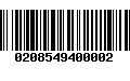 Código de Barras 0208549400002