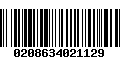 Código de Barras 0208634021129