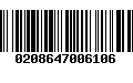 Código de Barras 0208647006106