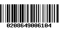 Código de Barras 0208649006104