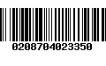 Código de Barras 0208704023350