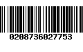 Código de Barras 0208736027753
