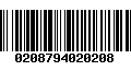 Código de Barras 0208794020208