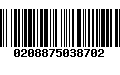 Código de Barras 0208875038702