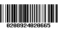 Código de Barras 0208924020665