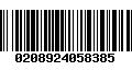 Código de Barras 0208924058385