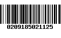 Código de Barras 0209185021125