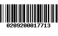 Código de Barras 0209200017713